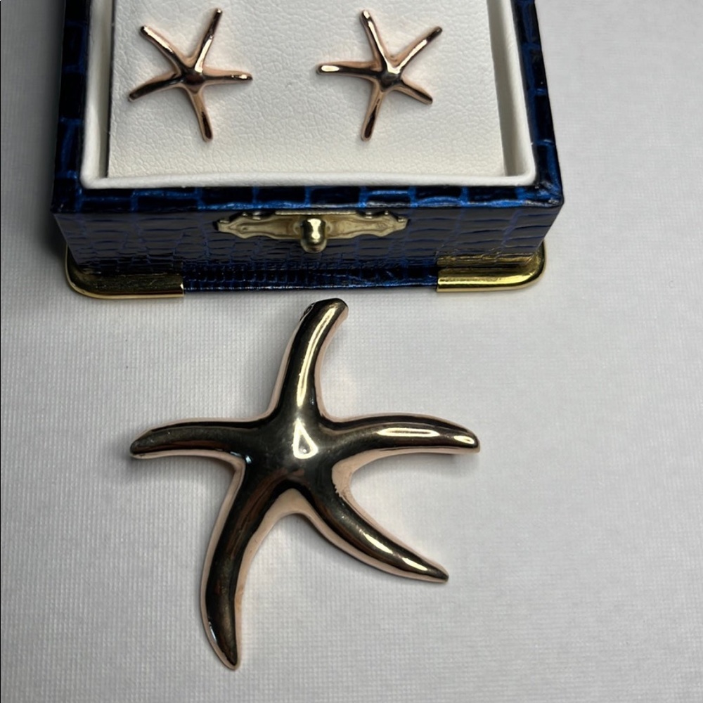 Rose Gold Starfish Studs and Pendant